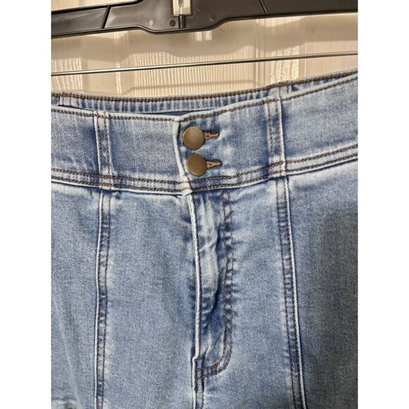 Farmers Market Wide Leg Jeans Womens 8 High Rise Stretch Denim Zip Button Blue - Picture 4 of 9
